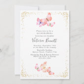 水彩蝶キンセアニェラ4枚フォト 招待状 (裏面)
