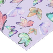 水彩蝶シームレスパターンパープル ショートテーブルランナー (コーナー)