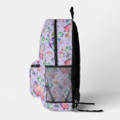 水彩蝶シームレスパターンパープル プリントバックパック (右)