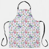 水彩蝶シームレスパターン エプロン (正面)