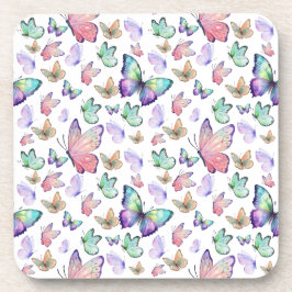 水彩蝶シームレスパターン コースター