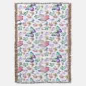 水彩蝶シームレスパターン スローブランケット (正面縦)