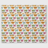 水彩蝶シームレス繊細なパターン ラッピングペーパー (フラット)