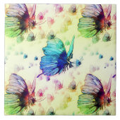 水彩蝶タイル タイル (正面)