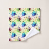 水彩蝶タオルセット バスタオルセット (ウォッシュタオル)