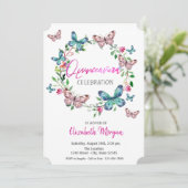 水彩蝶ピンクドットキンセアニェラ 招待状 (スタンド正面)