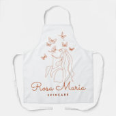 "水彩蝶フローラアート – 鮮やか自然 エプロン (正面)