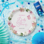 水彩蝶フローラ赤ちゃんシャワー ペーパープレート (パーティー)