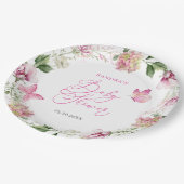 水彩蝶フローラ赤ちゃんシャワー ペーパープレート (アングル)