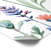 水彩蝶ベビーシャワーウェルカムサイン ポスター (角)