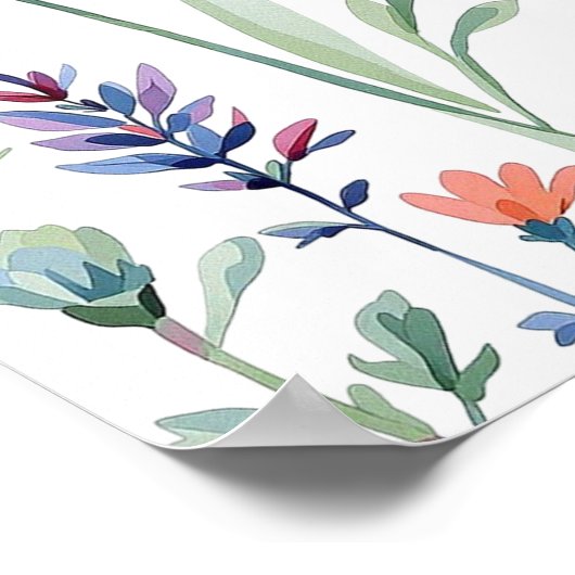 水彩蝶ベビーシャワーウェルカムサイン ポスター (角)