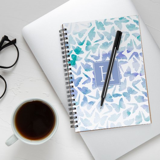 水彩蝶モノグラムの類 ノートブック