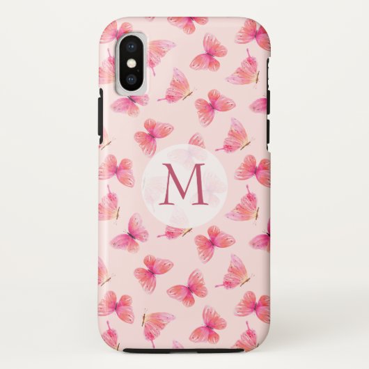 水彩蝶モノグラム赤面 Case-Mate iPhoneケース (裏面)