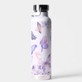 水彩蝶ワイルドフラワーガーデン薄紫 ウォーターボトル (右面)