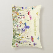 水彩蝶ワイルドフラワー《写真》ぼけ味文字 アクセントクッション (正面(垂直))
