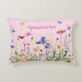 水彩蝶ワイルドフラワー《写真》ぼけ味文字 アクセントクッション (正面)