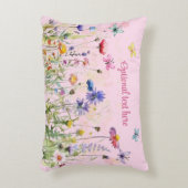 水彩蝶ワイルドフラワー《写真》ぼけ味文字 アクセントクッション (正面(垂直))