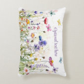 水彩蝶ワイルドフラワー《写真》ぼけ味文字 アクセントクッション (正面(垂直))