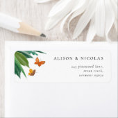 水彩蝶差出人住所ラベル ラベル (インサイチュ)