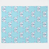 水彩蝶絵を描蝶3a フリースブランケット (正面(横))