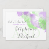水彩蝶薄紫抹茶グリーンスプラッシュ セーブザデート (正面/裏面)