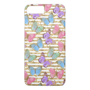水彩蝶金ゴールドグリッター iPhone 8 PLUS/7 PLUSケース