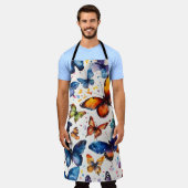水彩蝶 エプロン (着用した状態)