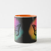 水彩蝶 ツートーンマグカップ (中央)