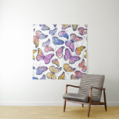 水彩蝶：パステルヴィンテージパターン。 タペストリー (インサイチュ(横))