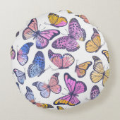 水彩蝶：パステルヴィンテージパターン。 ラウンドクッション (裏面)