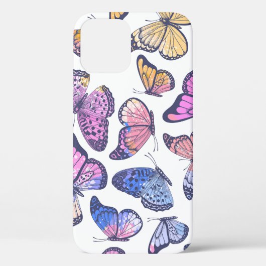 水彩蝶:パステルヴィンテージパターン。 Case-Mate iPhoneケース (裏面)