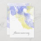 水彩蝶 ペリウィンクル 結婚発表 案内状 (正面/裏面)