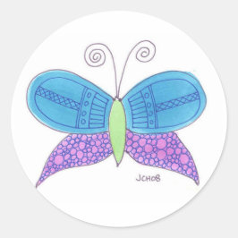 水彩蝶 ラウンドシール