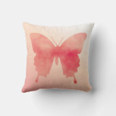 水彩蝶 – 珊瑚と桃 クッション (裏面)
