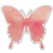 水彩蝶 – 珊瑚と桃 シール (正面)
