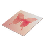 水彩蝶 – 珊瑚と桃 タイル (側面)