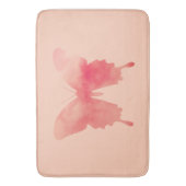 水彩蝶 – 珊瑚と桃 バスマット (正面縦)