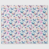 水彩蝶：羽ばたき美しい ラッピングペーパー (フラット)