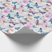 水彩蝶：羽ばたき美しい ラッピングペーパー (角)