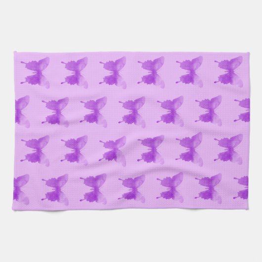 水彩蝶 – Lavender and Violet キッチンタオル (横)