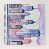 水彩街並みスカイライン ジグソーパズル (横)