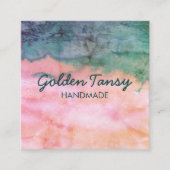 水彩衣料ジュエリー価格サイズつるラベル スクエア名刺 (正面)