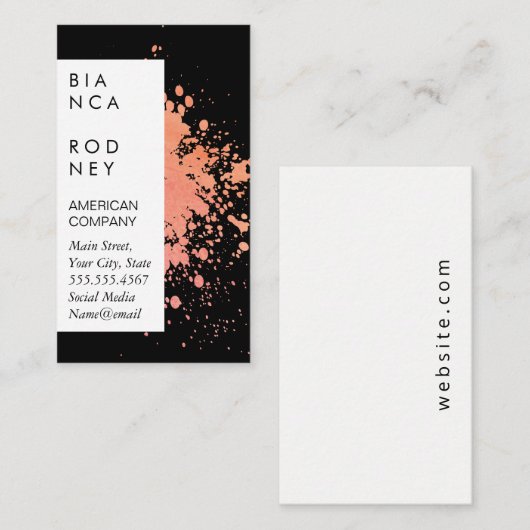 水彩表現(ばちゃばちゃ)跳ねる 名刺 (正面/裏面)