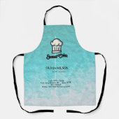 水彩表面ピンク独身のサイドロゴ エプロン (正面)