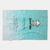 水彩表面ピンク独身のサイドロゴ キッチンタオル (横)