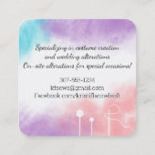 水彩裁縫の概念の海上での変更 スクエア名刺 (裏面)