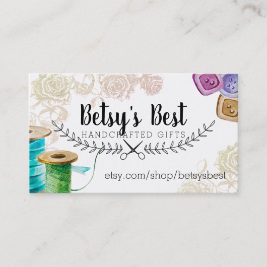 水彩裁縫の海員の名刺 名刺 (正面)