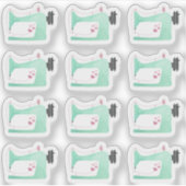 水彩裁縫マシンシャビーシックなページプランナー シール (正面)