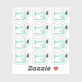 水彩裁縫マシンシャビーシックなページプランナー シール