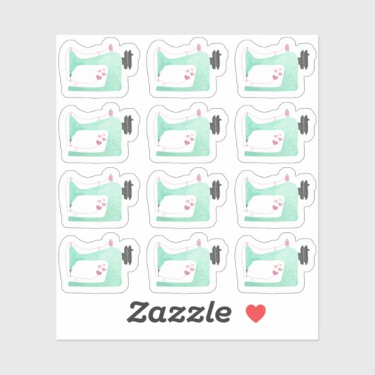 水彩裁縫マシンシャビーシックなページプランナー シール (シート)